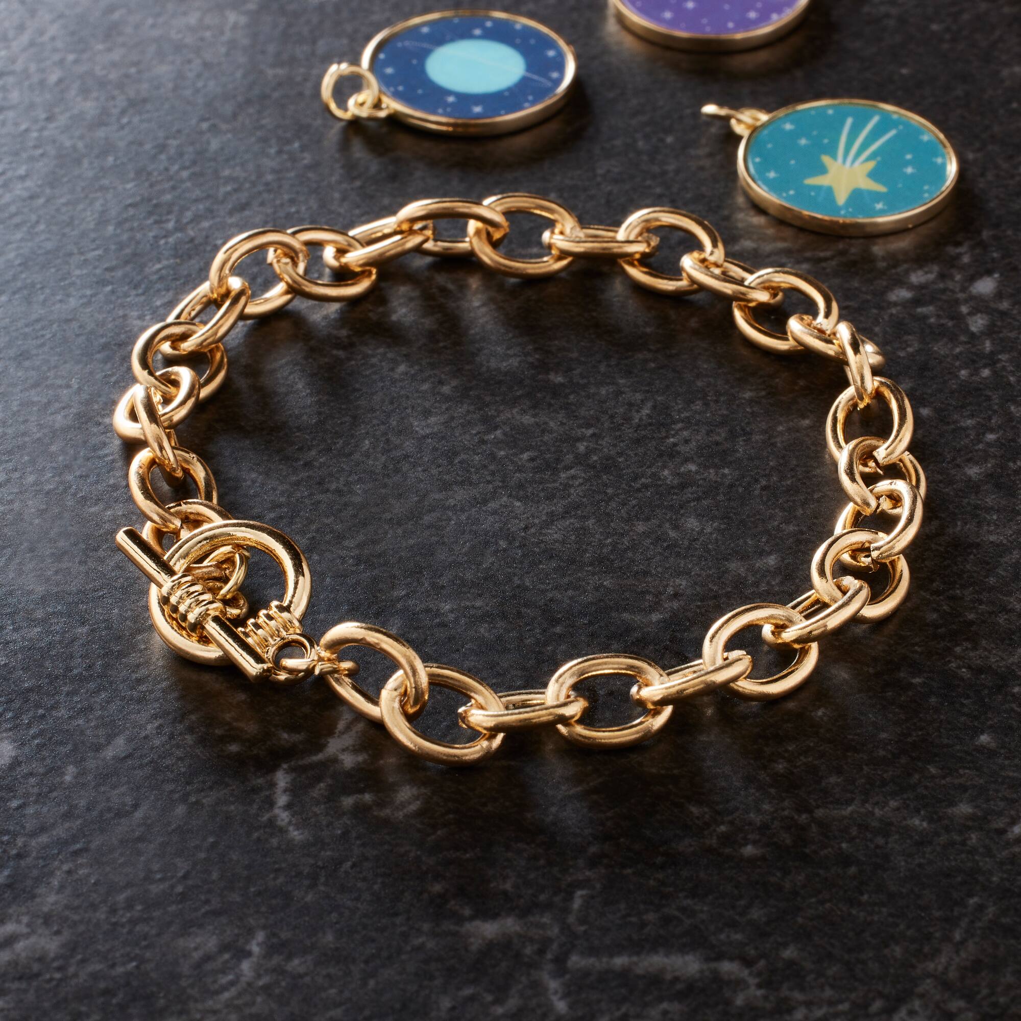 7.5" Gold Cable Charm Bracelet by Bead Landing™
